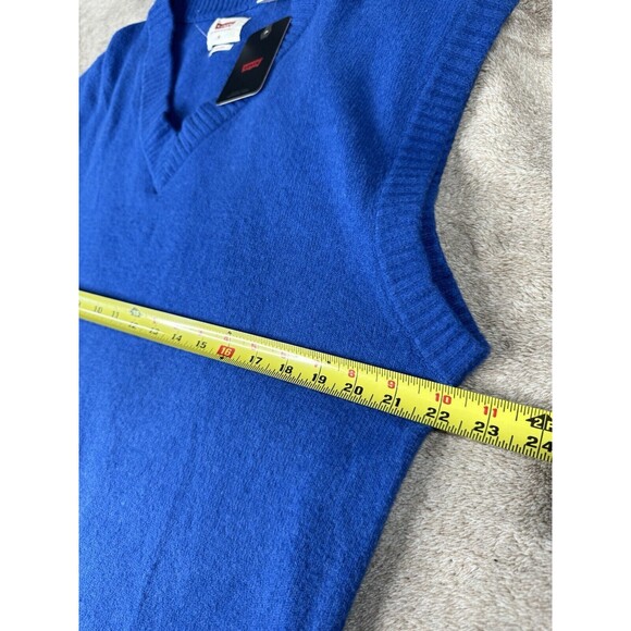Levi's Sweater Vest Royal Blue Knit Pull Over Mens Medium,Cotton Vneck - Picture 8 of 13